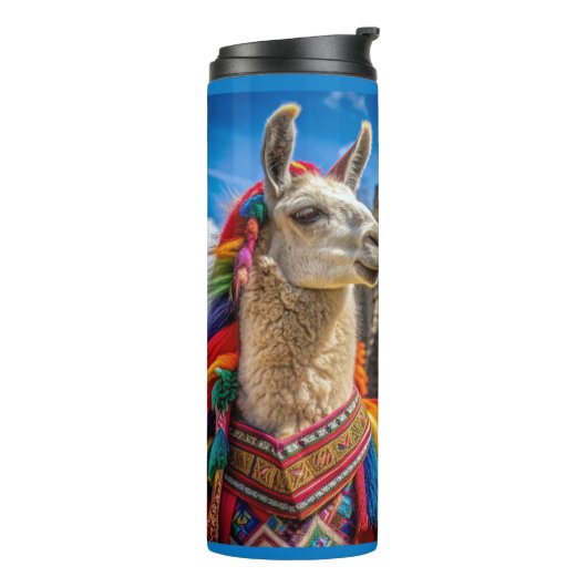 Aangepaste naam Peru Llama Thermosbeker (Gedraaid links)