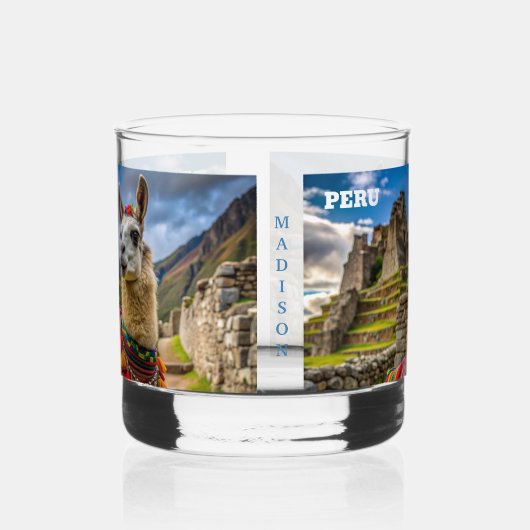 Aangepaste naam Peru Llama Whisky Glas (Links)