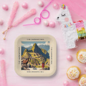 Aangepaste naam Peru Machu Picchu Papieren Bordje (Feest)
