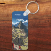 Aangepaste naam Peru Machu Picchu Sleutelhanger (Achterkant)