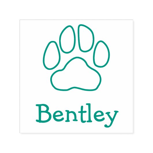 Aangepaste naam Pet Handtekening Paw Print Outline Zelfinktende Stempel (Design)