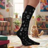 Aangepaste Naam Pet Lover Gift Sokken - Zwart met