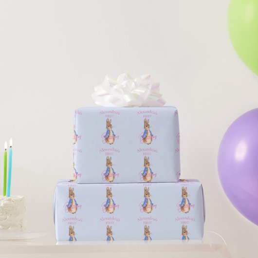 Aangepaste Naam Peter het konijn Eerste Verjaardag Cadeaupapier (Feestgeschenken)