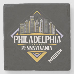 Aangepaste naam Philadelphia Pennsylvania Stenen Onderzetter