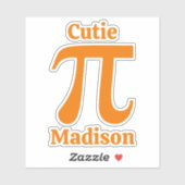 Aangepaste naam pi/Cutie Pie Sticker (Vel)