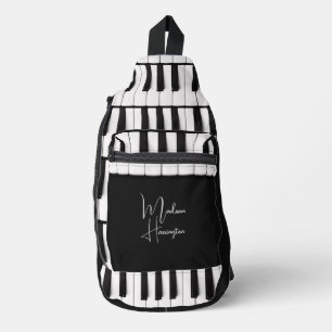 Aangepaste naam Piano Keys Sling Bag