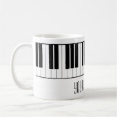 Aangepaste naam Piano Keys-toetsenbord leraarstude Koffiemok (Links)