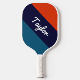 Aangepaste naam Pickleball Paddle Striped Retro