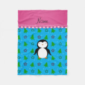 Aangepaste naam: Pinguïn sky blue Tree sterren Fleece Deken (Voorkant)
