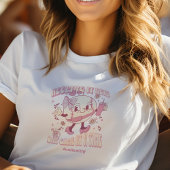 Aangepaste naam Pink Bow Baseball T-shirt