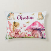 Aangepaste naam Pink Fairy Mushrooms Accent Kussen (Voorkant)
