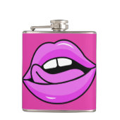 Aangepaste naam Pink Lips kolf Heupfles (Voorkant)