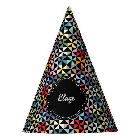 Aangepaste naam Pinrad Pattern Black Feesthoedjes (Voorkant)