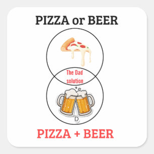 Aangepaste naam Pizza en Bier Grappige Sticker