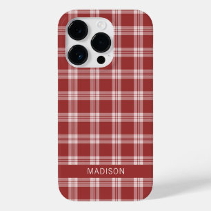 Aangepaste naam Plaid / Tartan Patroon Case-Mate iPhone 14 Pro Hoesje