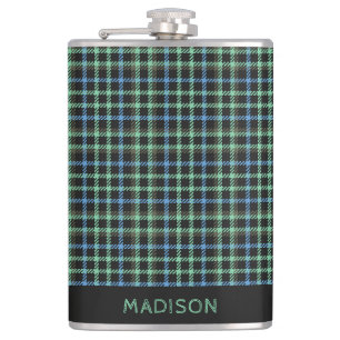 Aangepaste naam Plaid / Tartan Patroon Heupfles