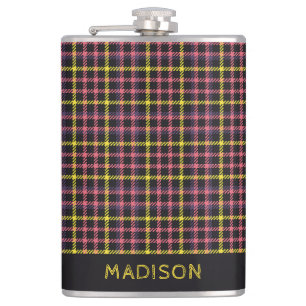 Aangepaste naam Plaid / Tartan Patroon Heupfles