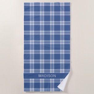 Aangepaste naam Plaid / Tartan Patroon Strandlaken