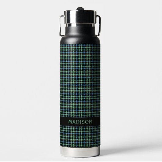Aangepaste naam Plaid / Tartan Patroon Waterfles (Voorkant)