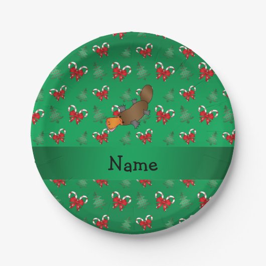 Aangepaste naam platypus snowbogen papieren bordje (Voorkant)
