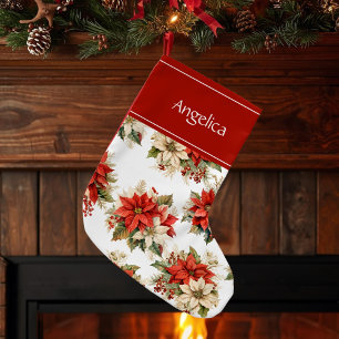 Aangepaste naam Poinsettias Kleine Kerstsok