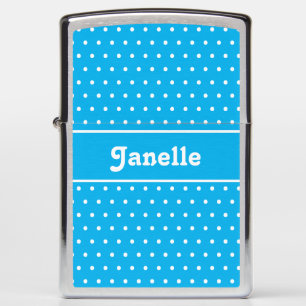 Aangepaste naam Polka Dot Blauw en Wit