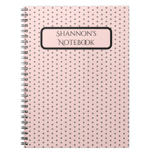 Aangepaste naam Polka Dot Notitieboek, gepersonali Notitieboek