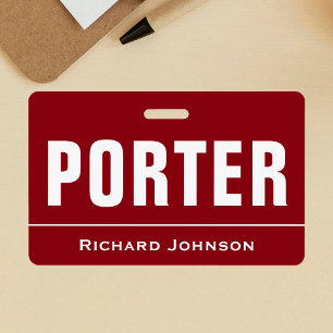 Aangepaste naam Porter Badge