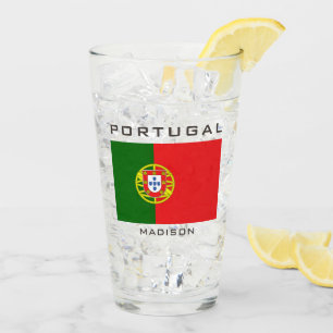 Aangepaste naam Portugese vlag Glas
