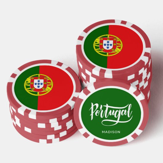 Aangepaste naam Portugese vlag Poker Chips (Opstapeling)
