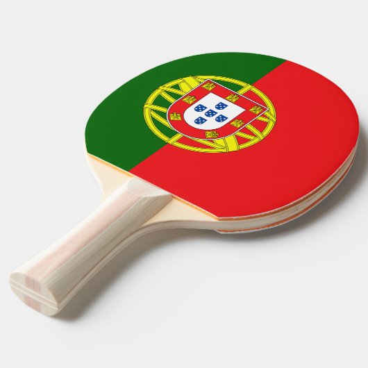 Aangepaste naam Portugese vlag Tafeltennisbatje (Voorkant Gekanteld)
