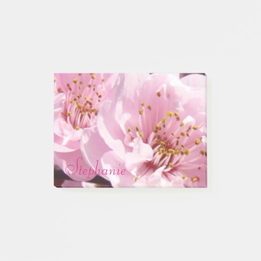 Aangepaste naam post-it notities Roze Bloesems Blo Post-it® Notes (Voorkant)