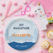 Aangepaste naam Post Marathon Celebration Party Papieren Bordje (Feest)