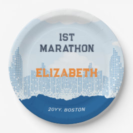 Aangepaste naam Post Marathon Celebration Party Papieren Bordje