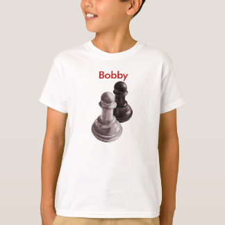 Aangepaste naam Potlood Drawn Pawns Chess Kinder T-shirt