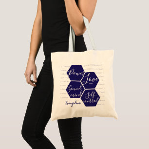 Aangepaste naam POWER LIEFDE GEZOND VERSTAND Chris Tote Bag