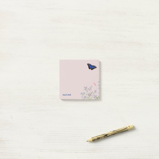Aangepaste naam: prachtige Morpho Butterfly Wildbl Post-it® Notes (Op bureau)