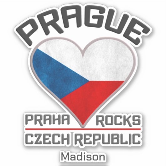 Aangepaste naam PRAGUE Sticker (Voorkant)