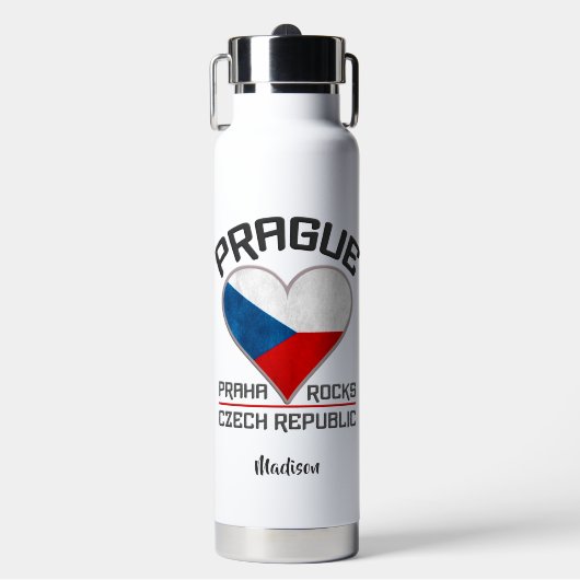 Aangepaste naam PRAGUE Waterfles (Voorkant)