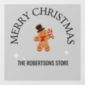 Aangepaste naam Prettig kerstfeest mannetje van pe Raamsticker (Vel)