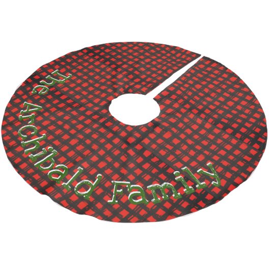 Aangepaste naam Primitive Red & Black Buffalo Cont Kerstboom Rok (Gekanteld)