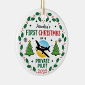 Aangepaste Naam Private Pilot Gepersonaliseerde Ke Keramisch Ornament (Rechts)