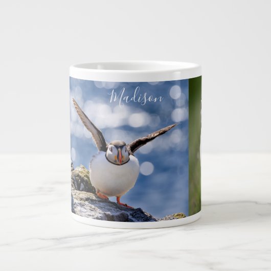 Aangepaste naam Puffins jumbo mok (Voorkant)