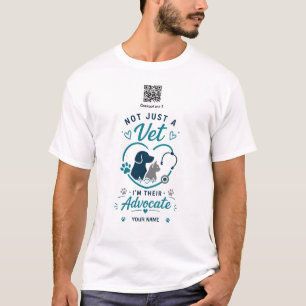 Aangepaste naam & QR-code dierenarts T-shirt