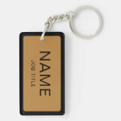 Aangepaste naam & QR-code Rechthoek Sleutelhanger (achterkant)