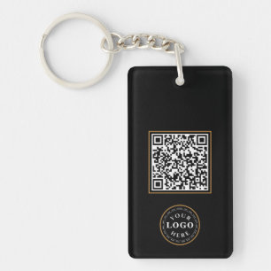 Aangepaste naam & QR-code Rechthoek Sleutelhanger