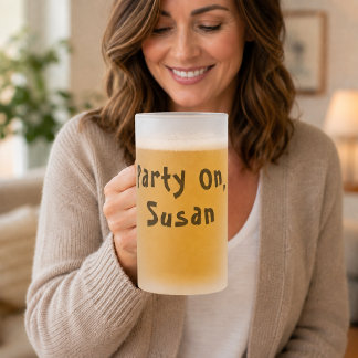 Aangepaste naam quote voor feestvierders matglas bierpul