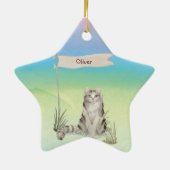 Aangepaste naam Ragamuffin Cat Pet Keramisch Ornament (Achterkant)