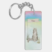 Aangepaste naam Ragamuffin Cat Pet Sleutelhanger (Voorkant Links)