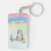 Aangepaste naam Ragamuffin Cat Pet Sleutelhanger (achterkant)